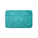 Recherche de turquoise floral bath mats Vintage