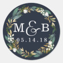 Recherche de de monogramme mariage autocollants Floral