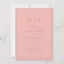 Suche nach orange und rosa hochzeit einladungen Minimal
