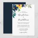 Recherche de jaune et bleu marine invitations Floral