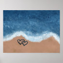 Suche nach herz im sand poster Strand