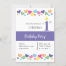 Recherche de hearts 1ans anniversaire invitations Girl