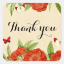 Recherche de floral rouge autocollants Merci