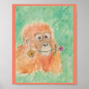 Suche nach orang utans poster Aquarell