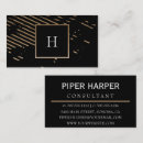 Recherche de monogramme standard cartes visite Noir