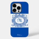 Recherche de monogramme antique Bleu et blanc