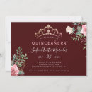 Recherche de rouge foncé bordeaux invitations Quinceanera