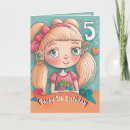 Recherche de 5 ans vœux cartes Girl