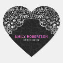 Recherche de coeur vintage autocollants Noir