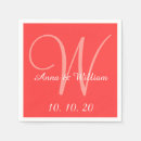 Recherche de de corail mariage serviettes Monogramme