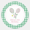 Recherche de anniversaire de tennis autocollants Rose