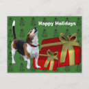 Recherche de noël de beagle cartes postales Rouge
