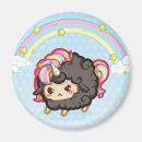 Recherche de licorne noire magnets Arc en ciel