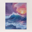 Suche nach ozeanwelle puzzle Sonnenuntergang