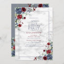 Recherche de blue floral anniversaire invitations Aquarelle