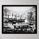 Suche nach schiffe im hafen poster Vintag