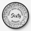 Recherche de années 60 assiettes Noir et blanc