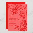 Recherche de pivoine rouge invitations Bride
