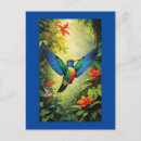 Recherche de colibri bleu cartes postales Animal