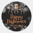 Recherche de araignées noires autocollants Heureux halloween