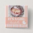 Recherche de faire part de naissance badges C'est une fille