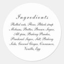 Recherche de ingrédient autocollants Noir et blanc