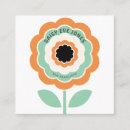 Recherche de fleurs hippies cartes visite Rétro