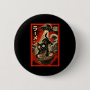 Recherche de conception drôle de chat badges Ramen