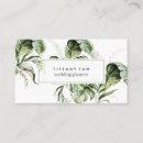 Recherche de mariage tropical moderne cartes visite Élégant