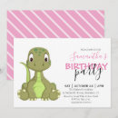 Recherche de dinosaure rose invitations D'anniversaire de fille dinosaure