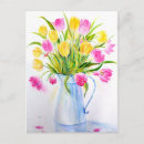 Recherche de vase tulipes cartes postales Aquarelle