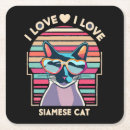 Recherche de chat siamois dessous de verres Mignon