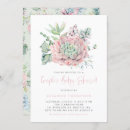 Recherche de succulent baby shower invitations Pastel