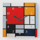 Recherche de composition horloges Piet mondrian
