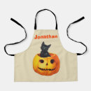 Recherche de chat noir de halloween tabliers Pour enfants