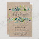 Recherche de brunch baby shower fille invitations Feuilles verts