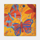 Recherche de bleu de papillon refrigérateur magnets Peinture