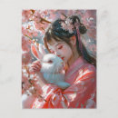 Recherche de lapin fille cartes postales Rose