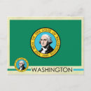 Recherche de drapeau de washington cartes postales Usa