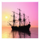 Recherche de pirate bateau posters Coucher de soleil