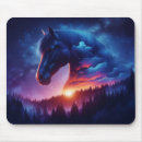 Recherche de cheval et forêt tapis souris Silhouette