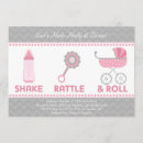 Recherche de rattle baby shower invitations Rose