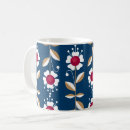 Recherche de fleur blanche rouge tasses Bleu