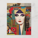 Recherche de visage femme cartes postales Ai généré