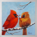 Recherche de oiseau cardinal rouge posters Hiver