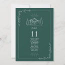 Recherche de numéro de table invitations Vert émeraude