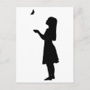 Recherche de silhouette fille cartes postales Papillon
