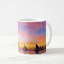 Recherche de sailboat tasses Coucher de soleil