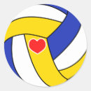 Recherche de joueur de volleyball autocollants Coeur