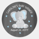 Recherche de éléphant bleu autocollants Baby shower éléphant